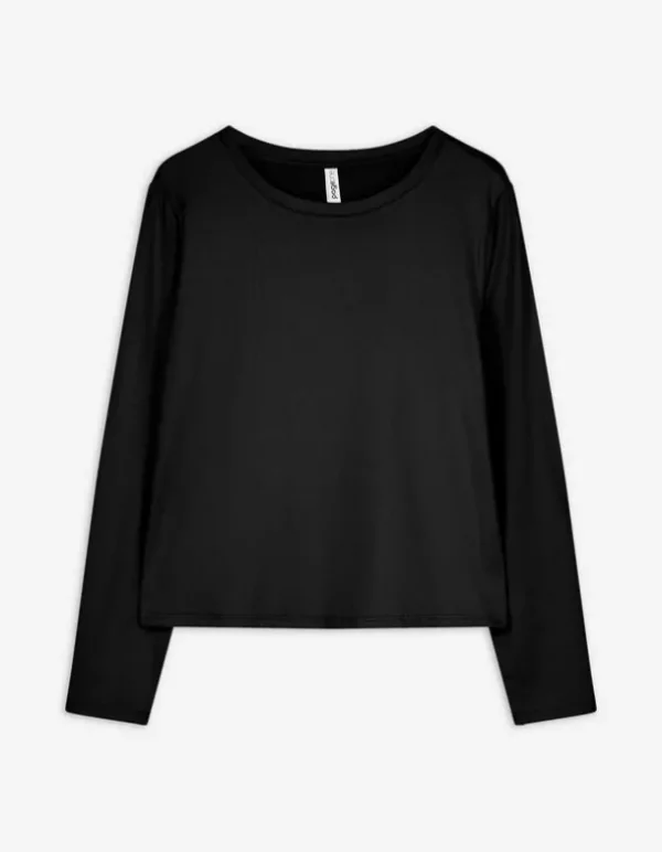 Langarmshirt - Slim Fit - schwarz