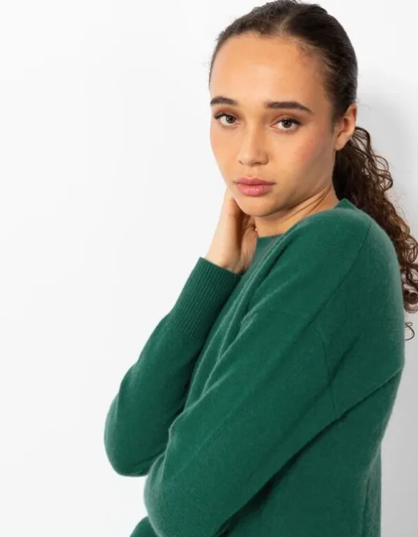 Strickpullover - Kaschmir - dunkelgrün