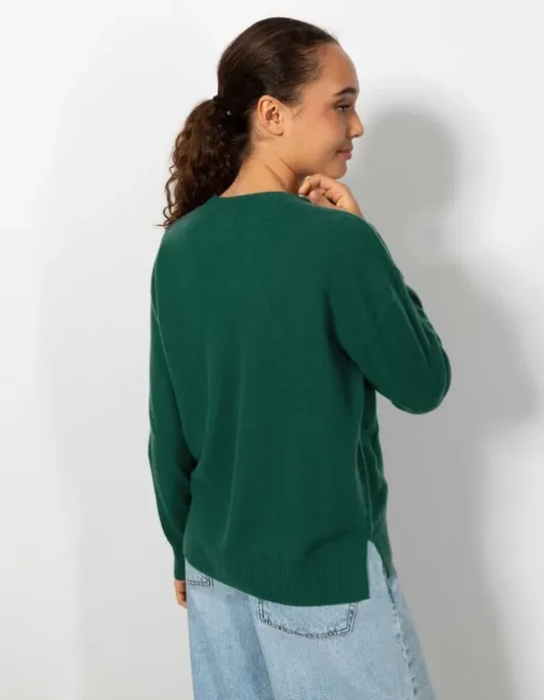 Strickpullover - Kaschmir - dunkelgrün